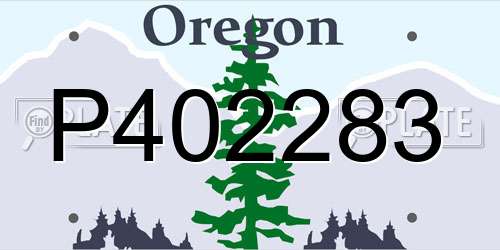P402283 Oregon License Plate