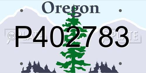 P402783 Oregon License Plate