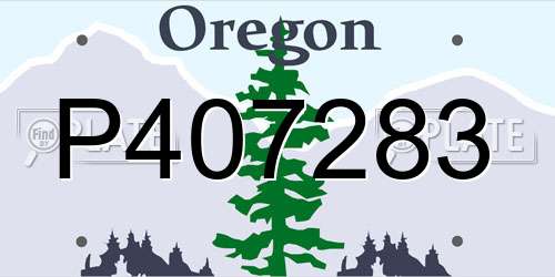 P407283 Oregon License Plate