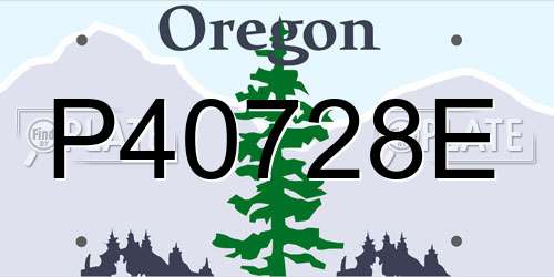 P40728E Oregon License Plate