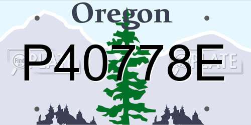 P40778E Oregon License Plate