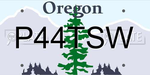 P44TSW Oregon License Plate