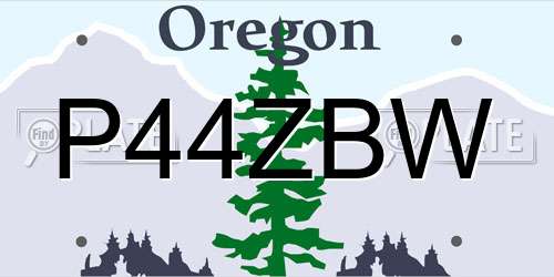 P44ZBW Oregon License Plate