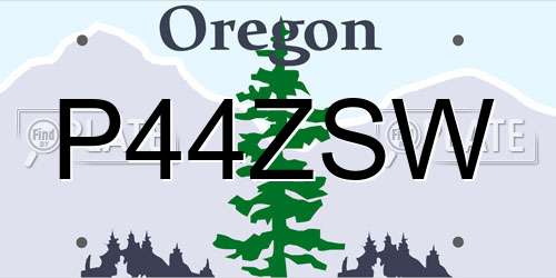 P44ZSW Oregon License Plate