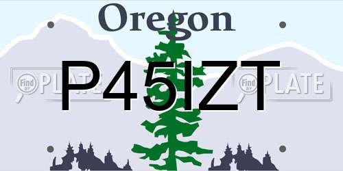 P45IZT Oregon License Plate