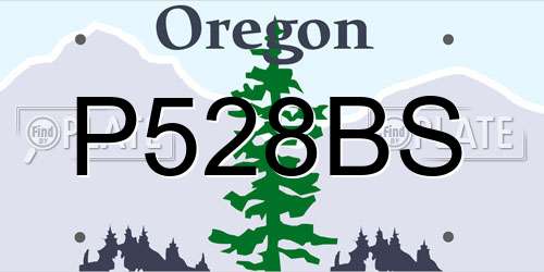 P528BS Oregon License Plate