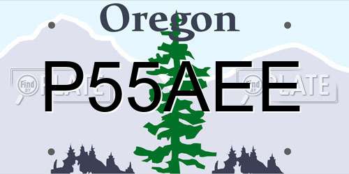 P55AEE Oregon License Plate