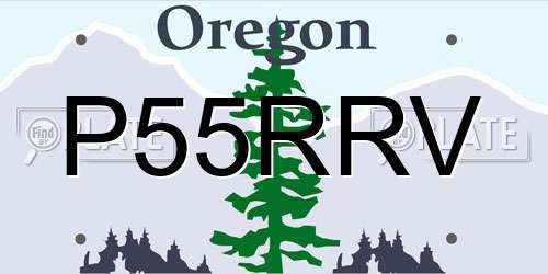 P55RRV Oregon License Plate
