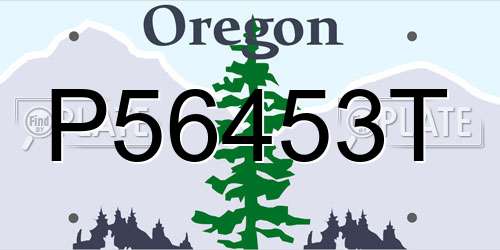 P56453T Oregon License Plate