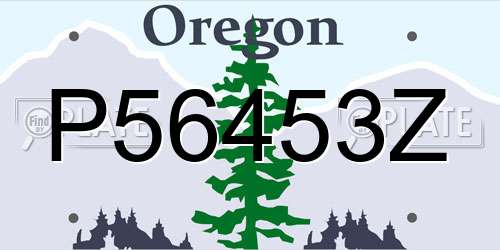 P56453Z Oregon License Plate