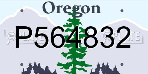 P564832 Oregon License Plate