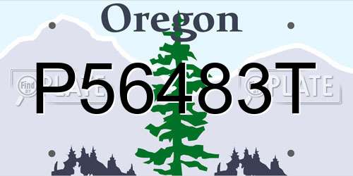 P56483T Oregon License Plate
