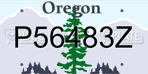 P56483Z Oregon License Plate