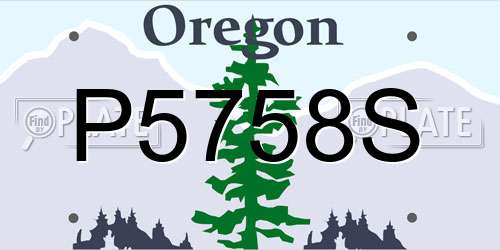P5758S Oregon License Plate