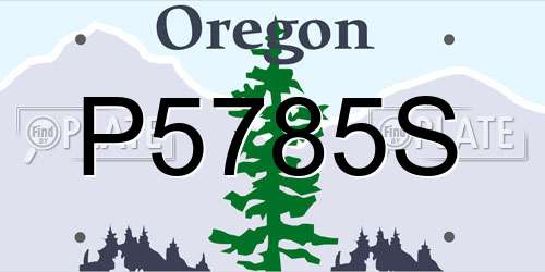 P5785S Oregon License Plate