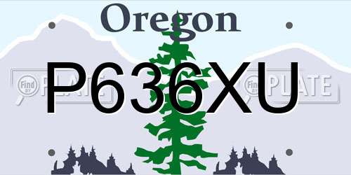 P636XU Oregon License Plate