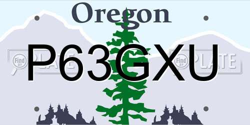 P63GXU Oregon License Plate