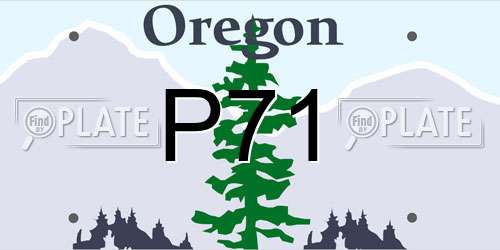 P71 Oregon License Plate