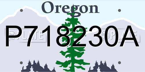P718230A Oregon License Plate