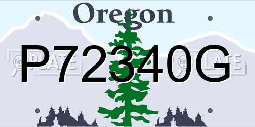 P72340G Oregon License Plate