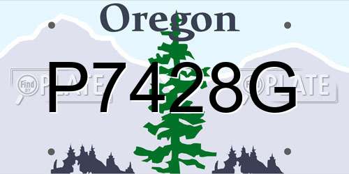 P7428G Oregon License Plate