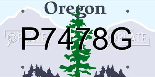P7478G Oregon License Plate