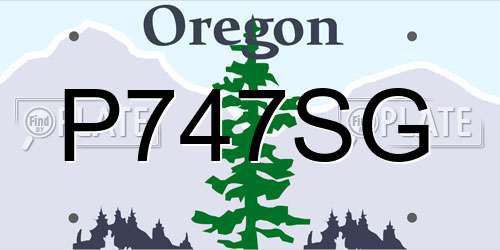 P747SG Oregon License Plate