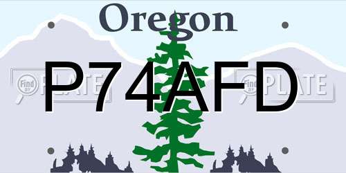 P74AFD Oregon License Plate