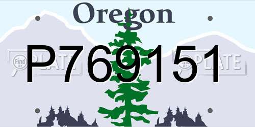 P769151 Oregon License Plate