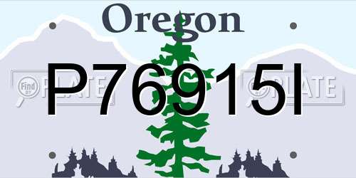 P76915I Oregon License Plate