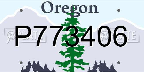 P773406 Oregon License Plate