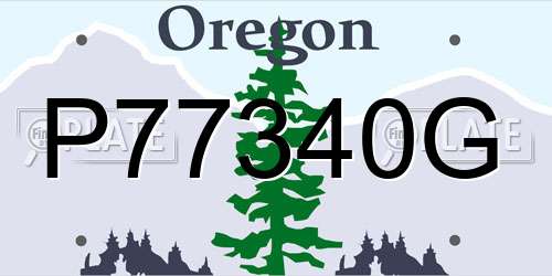 P77340G Oregon License Plate