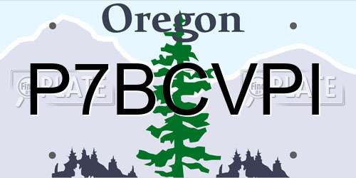 P7BCVPI Oregon License Plate