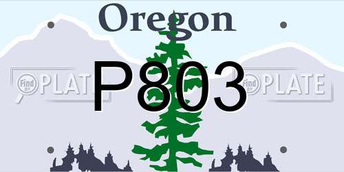 P803 Oregon License Plate
