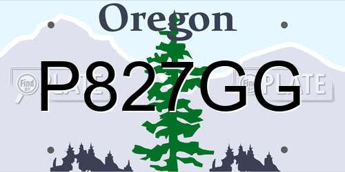 P827GG Oregon License Plate