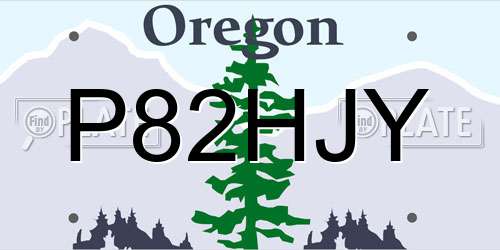 P82HJY Oregon License Plate