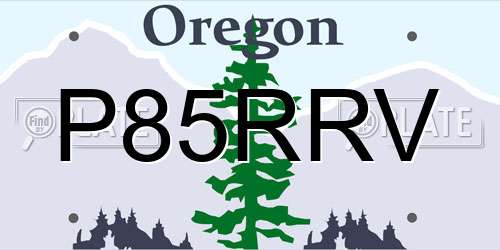 P85RRV Oregon License Plate