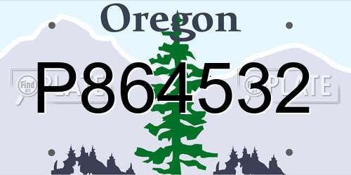 P864532 Oregon License Plate