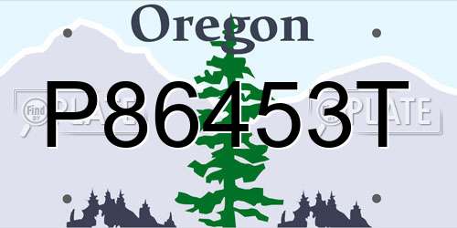 P86453T Oregon License Plate