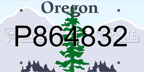 P864832 Oregon License Plate