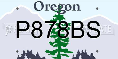 P878BS Oregon License Plate
