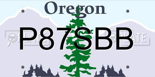 P87SBB Oregon License Plate