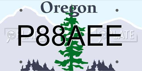 P88AEE Oregon License Plate