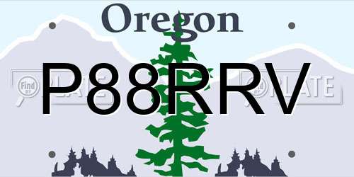 P88RRV Oregon License Plate
