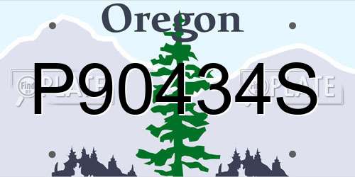 P90434S Oregon License Plate