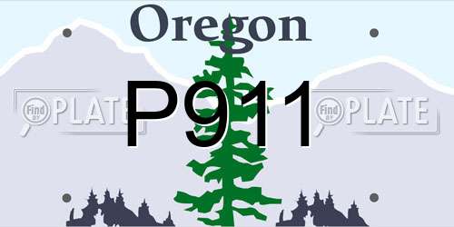 P911 Oregon License Plate