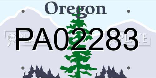 PA02283 Oregon License Plate