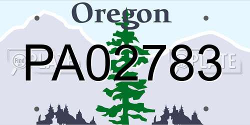 PA02783 Oregon License Plate