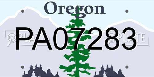 PA07283 Oregon License Plate