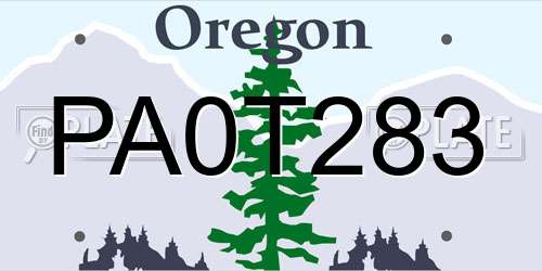 PA0T283 Oregon License Plate